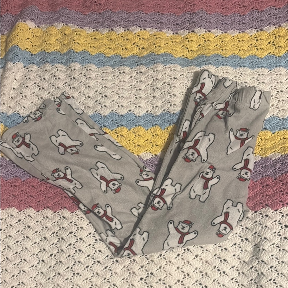 Gray Pajama Pants with Polar Bear Print